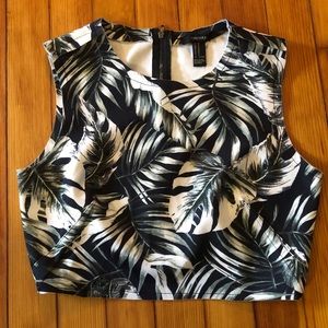 Palm tree leaf crop top